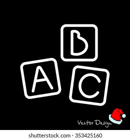 Web line icon. Baby bricks, ABC-bricks