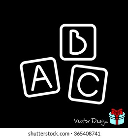 Web line icon. Baby bricks, ABC-bricks