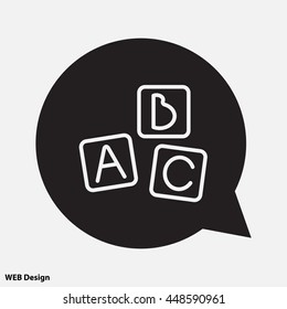 Web line icon. Baby bricks, ABC-bricks