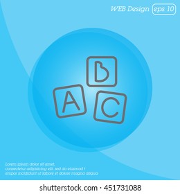Web line icon. Baby bricks, ABC-bricks