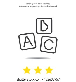 Web line icon. Baby bricks, ABC-bricks