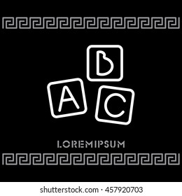 Web line icon. Baby bricks, ABC-bricks