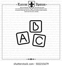 Web line icon. Baby bricks, ABC-bricks