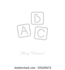Web line icon. Baby bricks, ABC-bricks