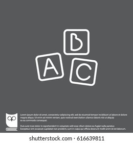 Web line icon. Baby bricks, ABC-bricks