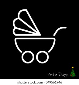 Web line icon. Baby carriage