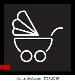 Web line icon. Baby carriage