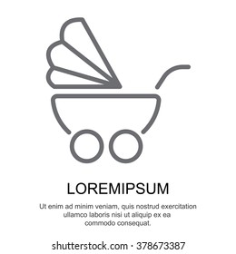 Web line icon. Baby carriage