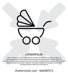 Web line icon. Baby carriage