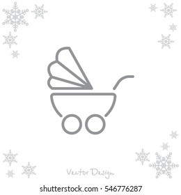 Web line icon. Baby carriage