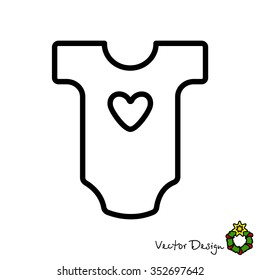 Web line icon. Baby clothes, children's body