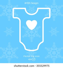 Web line icon. Baby clothes, children's body