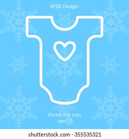 Web line icon. Baby clothes, children's body