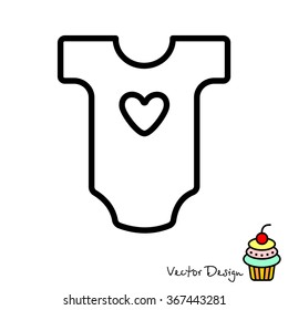 Web line icon. Baby clothes, children's body