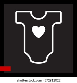 Web line icon. Baby clothes, children's body