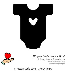Web line icon. Baby clothes, children's body