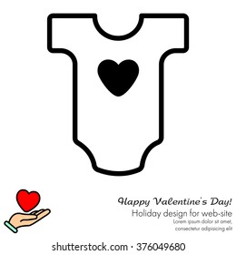Web line icon. Baby clothes, children's body
