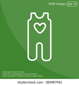Web line icon. Baby clothes, children's body