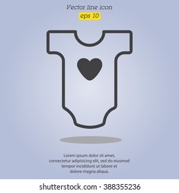 Web line icon. Baby clothes, children's body