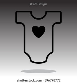 Web line icon. Baby clothes, children's body
