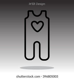 Web line icon. Baby clothes, children's body