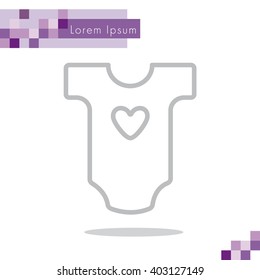 Web line icon. Baby clothes, children's body