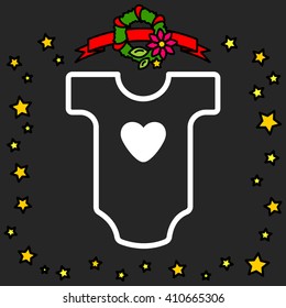 Web line icon. Baby clothes, children's body
