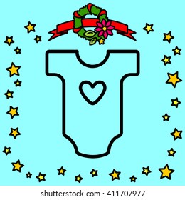 Web line icon. Baby clothes, children's body