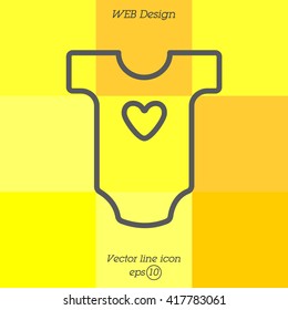 Web line icon. Baby clothes, children's body