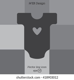 Web line icon. Baby clothes, children's body