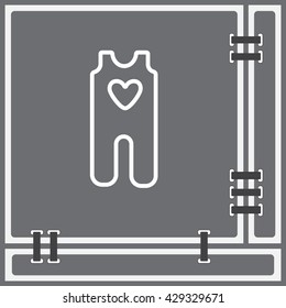 Web line icon. Baby clothes, children's body