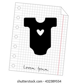 Web line icon. Baby clothes, children's body