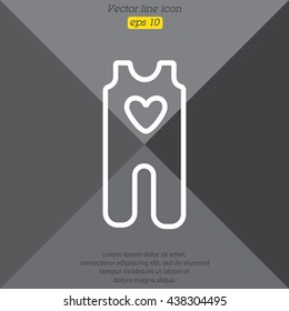Web line icon. Baby clothes, children's body