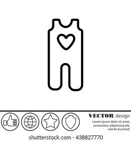 Web line icon. Baby clothes, children's body
