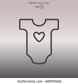 Web line icon. Baby clothes, children's body