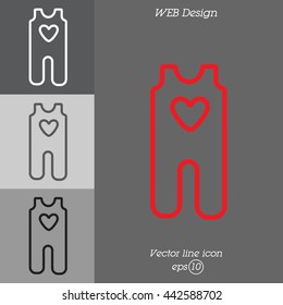 Web line icon. Baby clothes, children's body