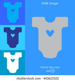 Web line icon. Baby clothes, children's body