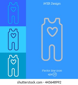 Web line icon. Baby clothes, children's body