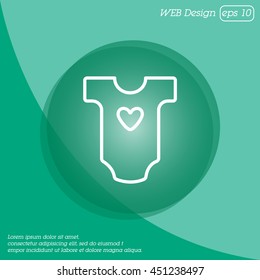 Web line icon. Baby clothes, children's body