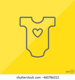 Web line icon. Baby clothes, children's body