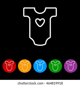 Web line icon. Baby clothes, children's body