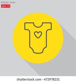 Web line icon. Baby clothes, children's body
