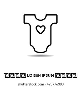 Web line icon. Baby clothes, children's body