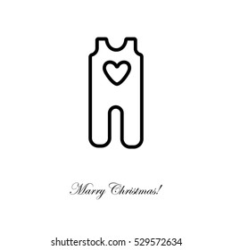 Web line icon. Baby clothes, children's body