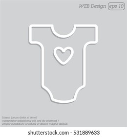 Web line icon. Baby clothes, children's body