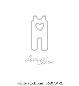 Web line icon. Baby clothes, children's body