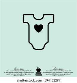 Web line icon. Baby clothes, children's body