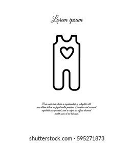 Web line icon. Baby clothes, children's body