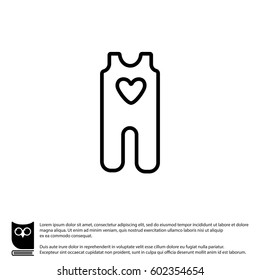 Web line icon. Baby clothes, children's body