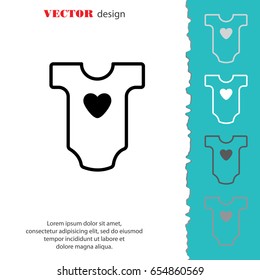 Web line icon. Baby clothes, children's body
